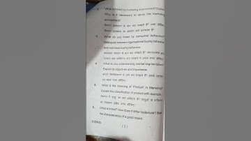 M.Com 2nd Semester Paper l Marketing Management Question paper #shorts#study#exam#question #commerce