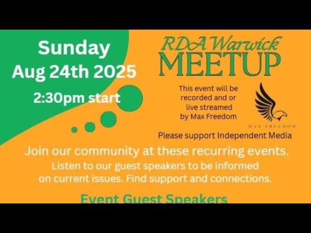 RDA Warwick MEETUP 24th August 2025