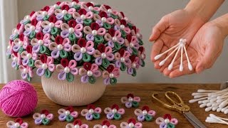 👌SO EASY!!🎁💰 I MAKE FLOWERS FROM COTTON STICKS, GIVE THEM AS GIFTS OR SELL THEM.💰🌹