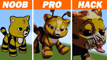 Minecraft Pixel Art NOOB VS PRO VS HACKER Poppy Playtime Cat Bee