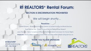 RI REALTORS® Rental Forum- Section 8 Discrimination Prohibited