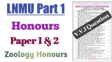 Lnmu part 1 zoology honours vvi rekha guess question 2022