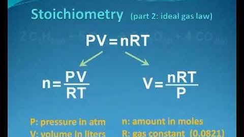 Review of Stoichiometry - the Ideal Gas Law