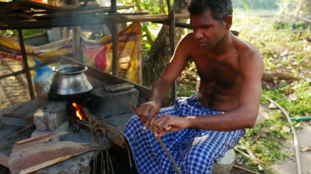 Village Cooking, making boiled rice 