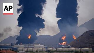 Debris from an Iran drone interception strikes an oil facility in the UAE