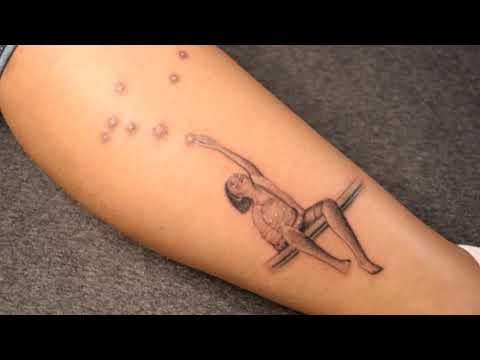 Reach For The Moon  Stars Handpoked Tattoo by Pokeyhontas  KTREW Tattoo   Tattoos Forearm tattoos Hand poked tattoo
