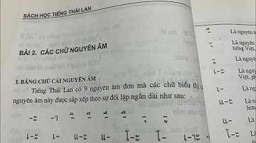 Bài 2: CÁC CHỮ NGUYÊN ÂM- SÁCH HỌC TIẾNG THÁI LAN TẬP 1- Tác giả:PGS.TS.NGUYỄN TƯƠNG LAI