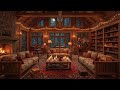 Winter Mountain Cabin Jazz ❄️ Cozy Fireplace Ambience for Focus and Study