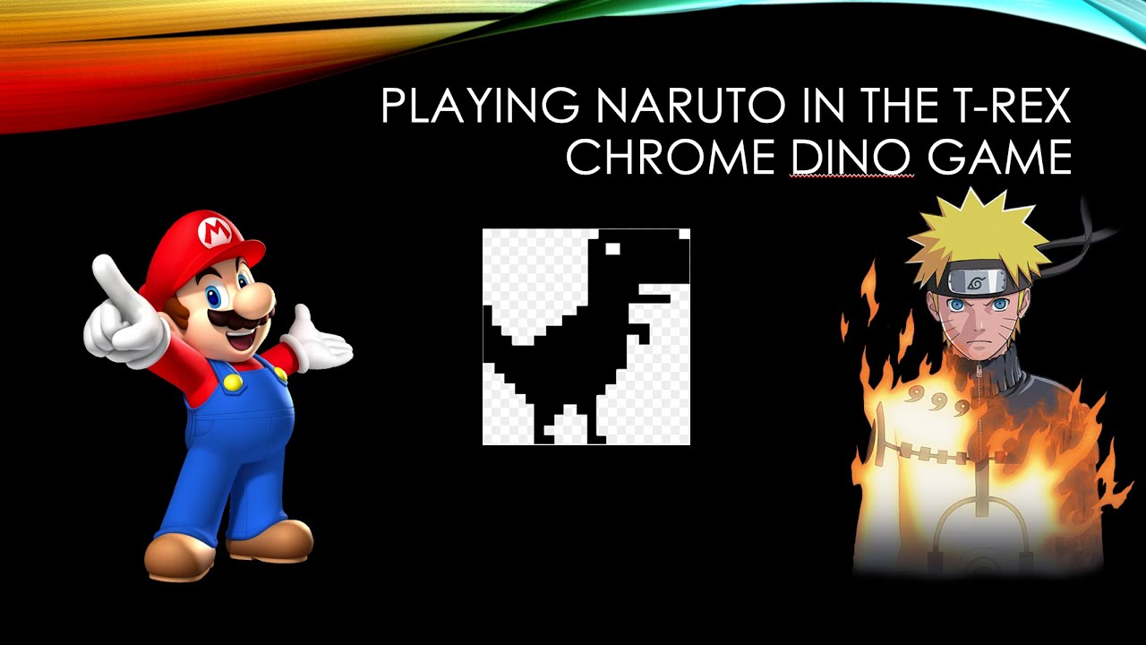 Shorts, Playing Naruto Game within the Chrome Dino T-Rex Game