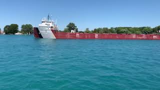 Passing the Arthur M Anderson on the St Clair River Great Lakes Freighter
