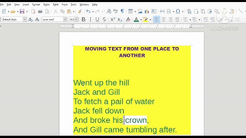 Moving Text from one place to Another, Copy and Paste the text in Libreoffice.