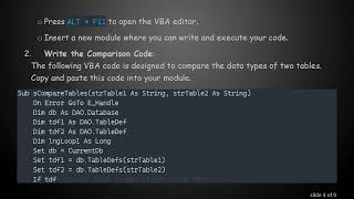 How to Effectively Compare Data Types of Two Tables in MS Access