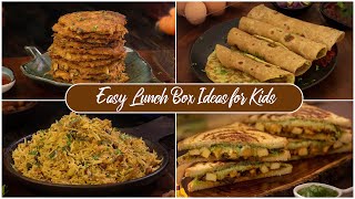 Lunch Box Recipes | Vegetable Pancake | Egg Chapati | Paneer Sandwich | Onion Rice