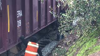 Work Train Derails While Dumping Ballast, Caught On Camera