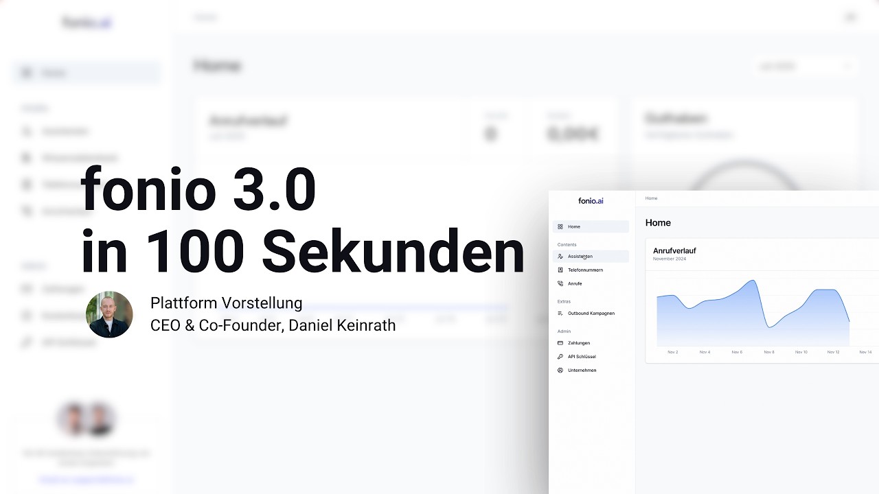 fonio Platform Tutorial mit CEO Daniel Keinrath