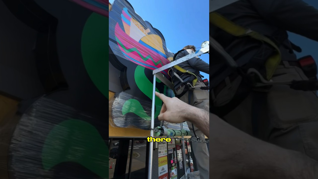 Sign installation day with Rey signs