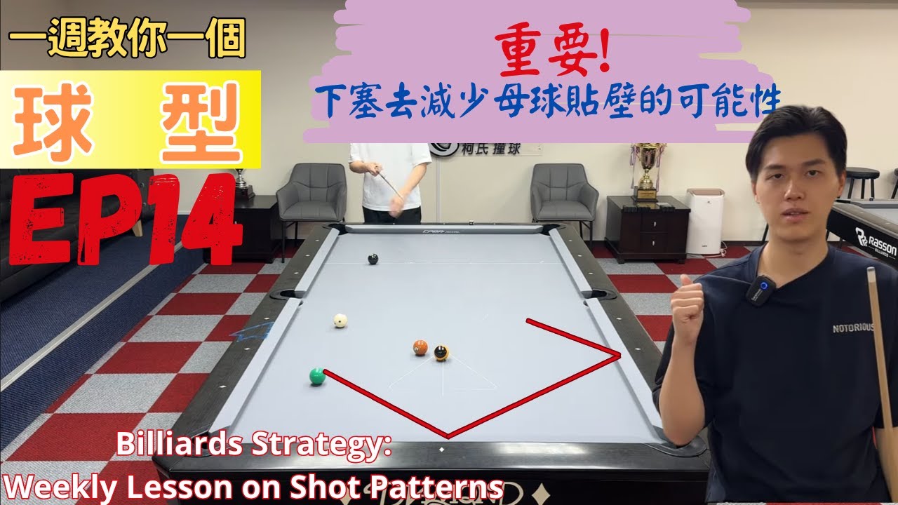 下塞減少母球貼壁的可能性？一週教你一個球型！秉漢教學【EP14】Billiards Strategy: Weekly Lesson on Shot Patterns