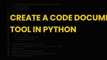 Create a code documentation tool in python