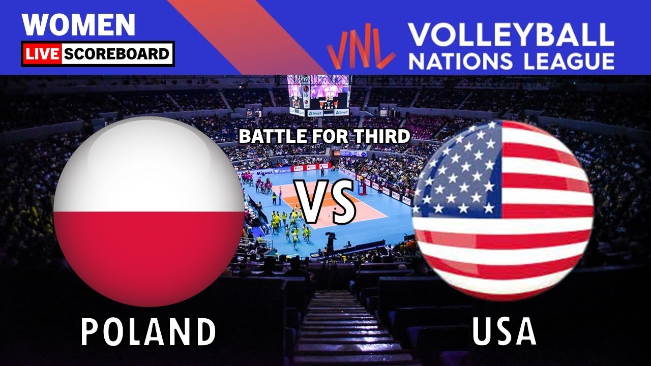 VNL Live POLAND vs USA Battle for third Volleyball Nations League Women LIVE Score