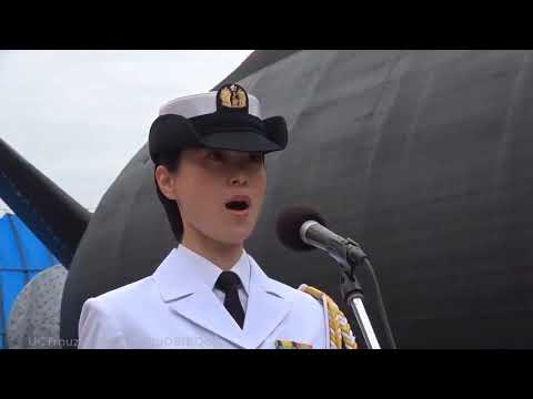 三宅由佳莉さんの、国歌独唱（潜水艦「おうりゅう」）/ National Anthem by Yukari Miyake @ Launching ceremony of SS "Oh-Ryu"