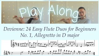 Devienne: 24 Easy Flute Duos for Beginners, No. 1- Play Along