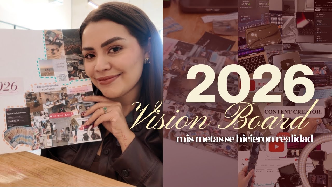 Planificando mi año 2026: VISION BOARD, mis metas se hicieron realidad.⭐️☁️🖌✈️