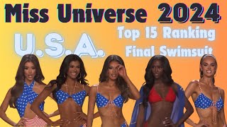 Miss Universe USA 2024 | Top 15 Ranking | Final Swimsuit