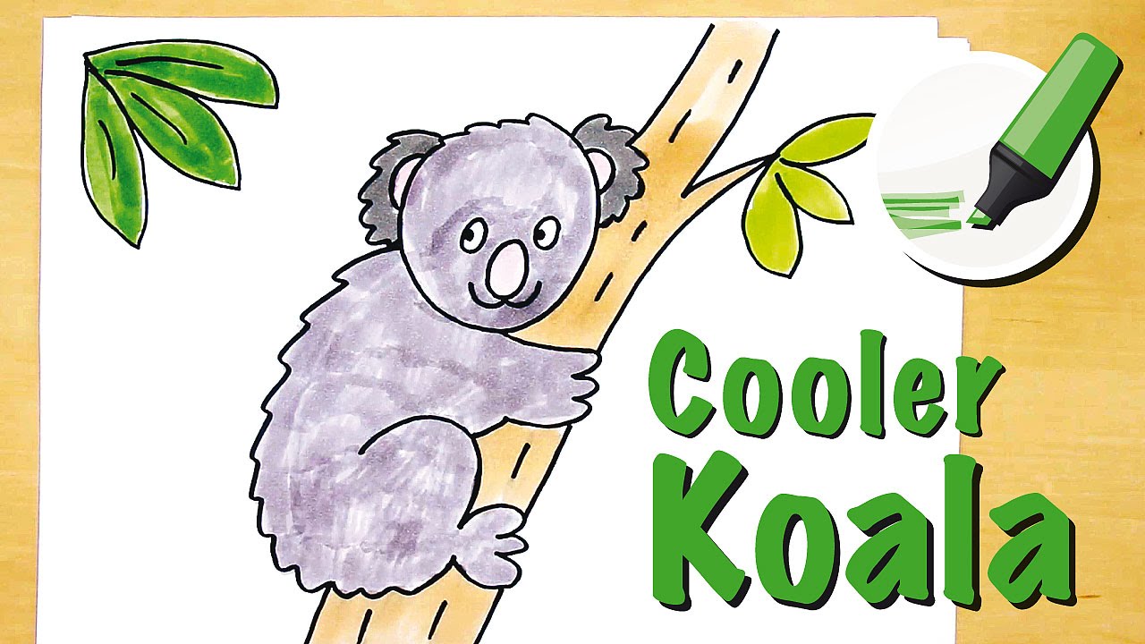 Koala Zeichnen Lernen How To Draw A Koala Cartoon Youtube