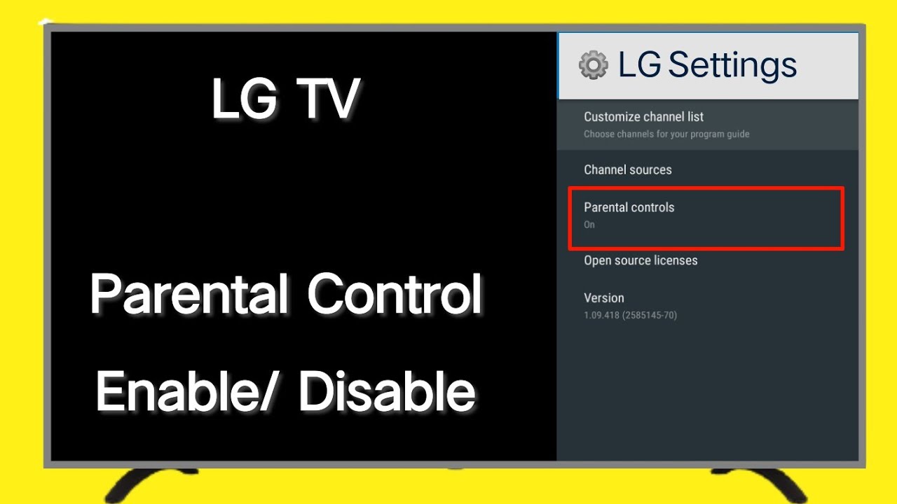 Parental Control On Tv | Parental Control Feature Enable And Disable On Lg Smart Tv And Lcd