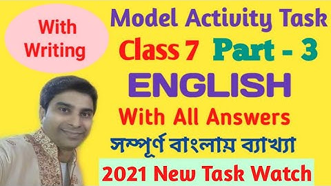 Model Activity Task Class 7 English Part 3 || 2021/ Class 7 Model Activity Task 2021 English Part 3