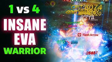 MIR4 PvP: Insane EVA Warrior 1 vs 4! ⚔️