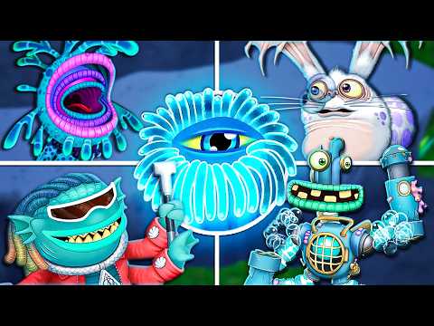 Crystal-Water Cavern - All Monster Sounds & Animations (Final Wave)