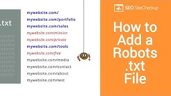How to Add a Robots.txt File 