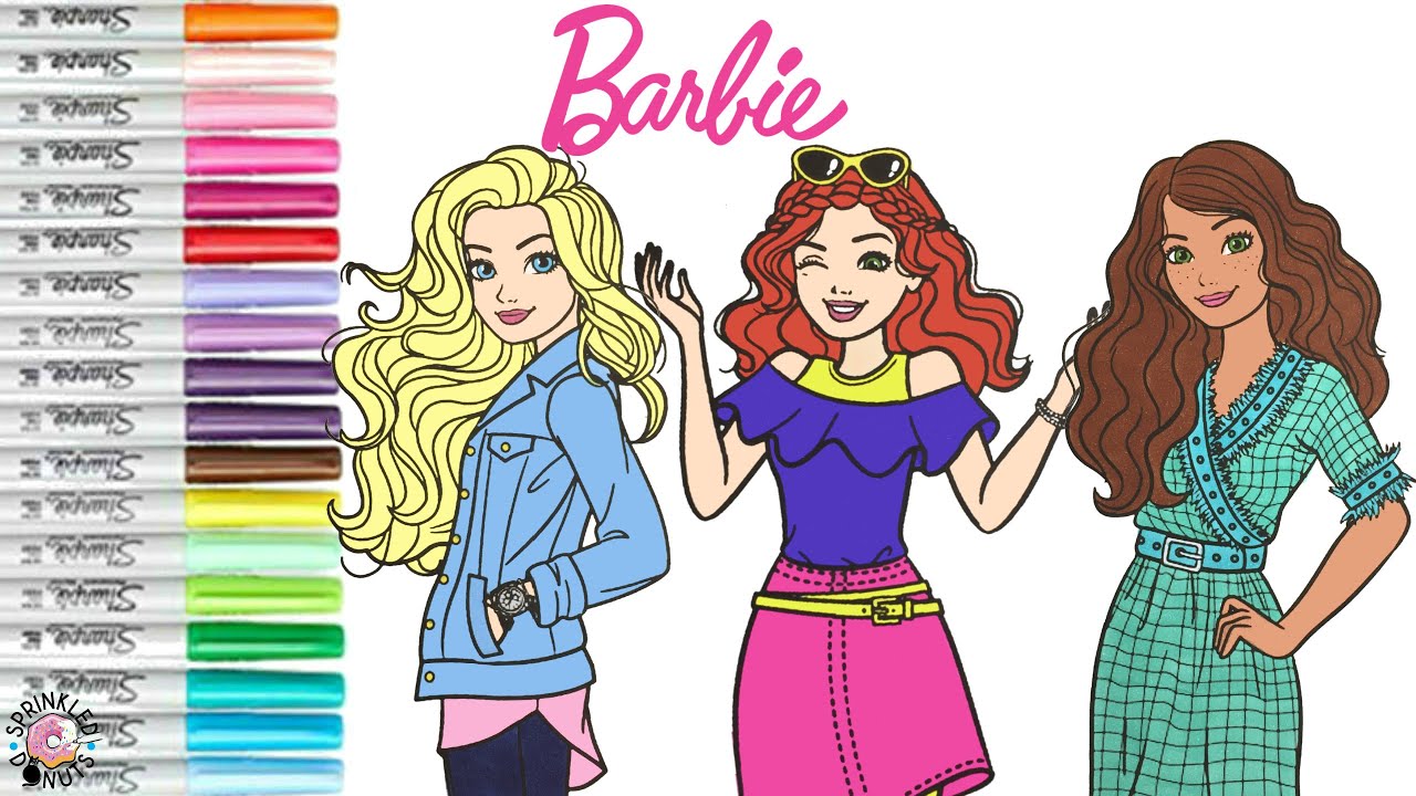 Barbie and Friends Coloring Book Pages Barbie Teresa Summer and Nikki ...