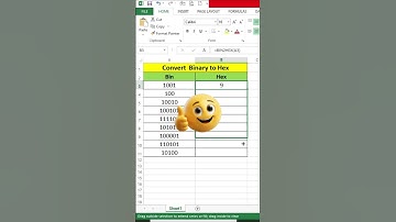 how to convert BIN2HEX in excel #tech #exceltips #yiutubeshort