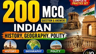 200 Most Important MCQs on Indian History, Geography &amp; Polity | Questions &amp; Answers | 