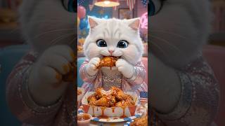 Cat mukbang for kids #mukbang #ai #animation #cartoon #cat