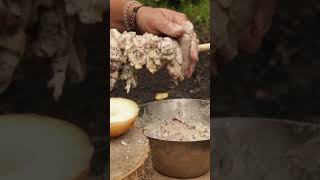Amazing Self-Rotating Kebab Cooked Over A Fire #bushcraft #cooking #fire