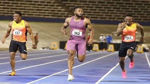 Kishane Thompson Blazing 100m heats 9.82