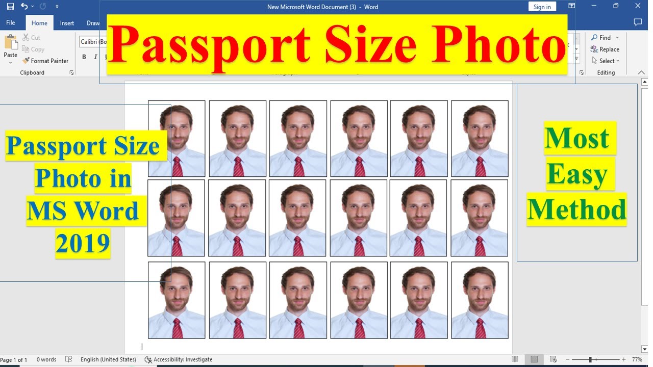 How To Create Passport Size Photo In MS Word Printable Passport Size Photo In MS Word ViDoe