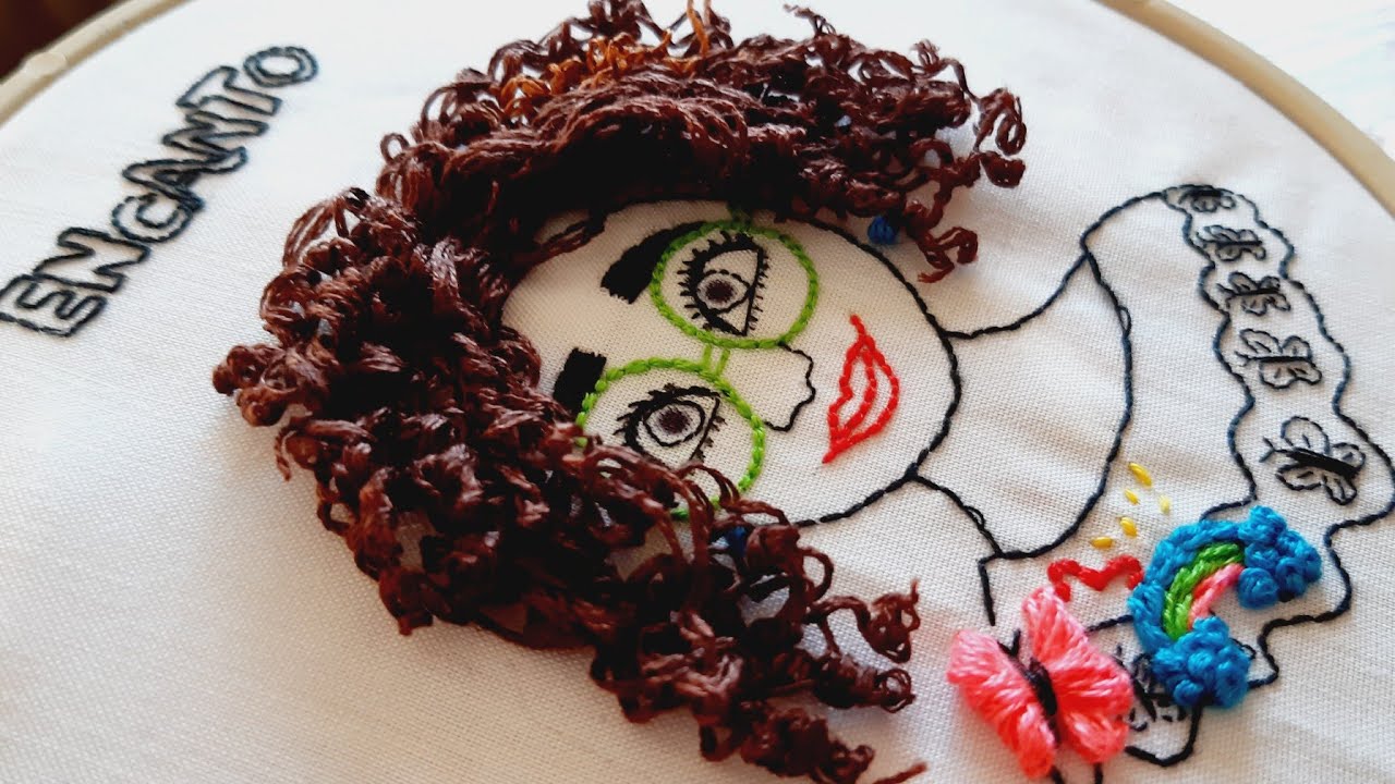 Embroidery girl,Hair curling training,Encanto Animation،گلدوزی زیبا،انیمیشن انکانتو🪄Embriodery hand