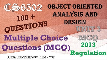 2013 REGULATION OOAD UNIT 3 MCQ