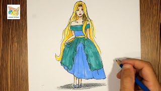 Comment dessiner une fille avec une robe étape par étape screenshot 1