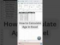 Excel - Calculate Age | How to Calculate Age in MS Excel