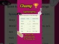 Champ Synonyms with Urdu Translation.