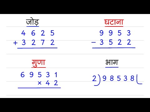 जोड़, घटाना, गुणा, भाग एक ही वीडियो में | Jod Ghatana Guna Bhag | Basic Math for Kids