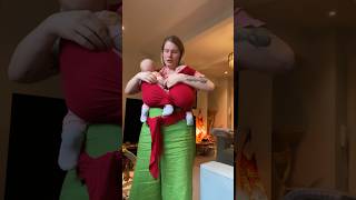 Babywearing 3m old twins in a 2-way stretchy wrap ❤️