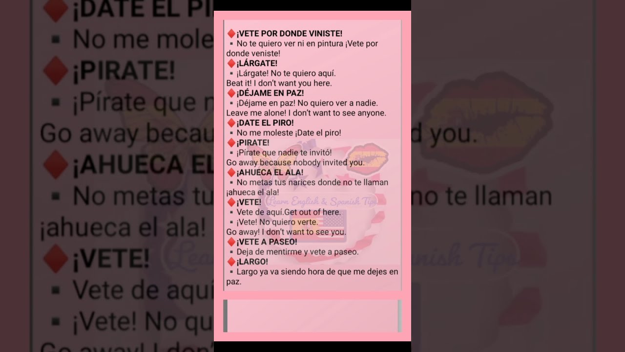 HOW TO SAY GO AWAY IN SPANISH YouTube HOW TO SAY GO AWAY IN SPANISH YouTube