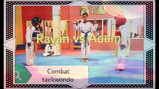 مبارة في التايكوندو بين لاعبين صغار Jeu de taekwondo entre jeunes joueurs  ￼
