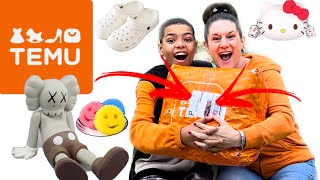 HUGE TEMU HAUL *SHHH, TEMU&#39;S BEST KEPT SECRET DUPES* (CROCS, KAWS, SANRIO,  SCRUB DADDY + MORE)